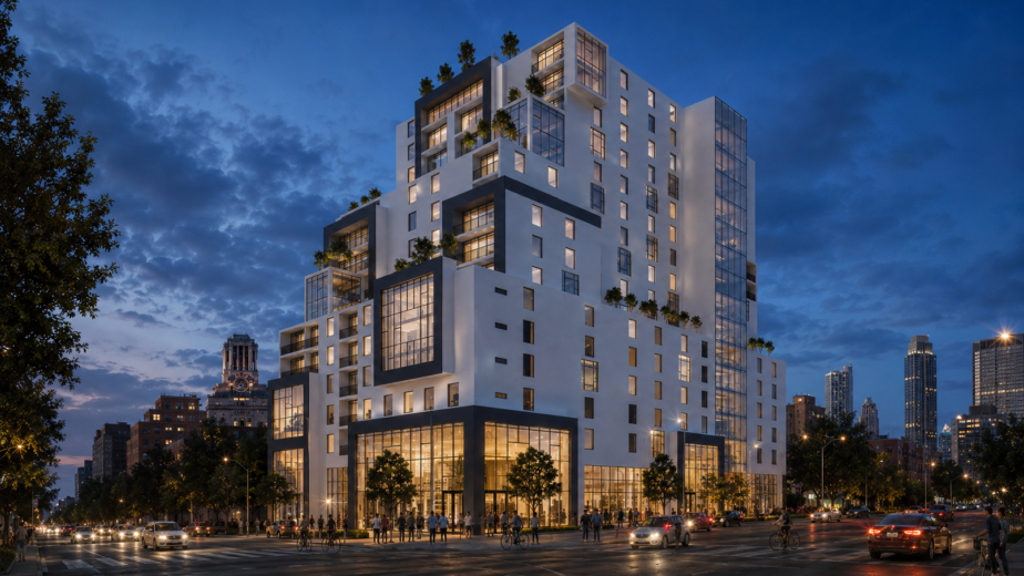 Sky Lofts Streetscape Evening